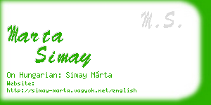 marta simay business card